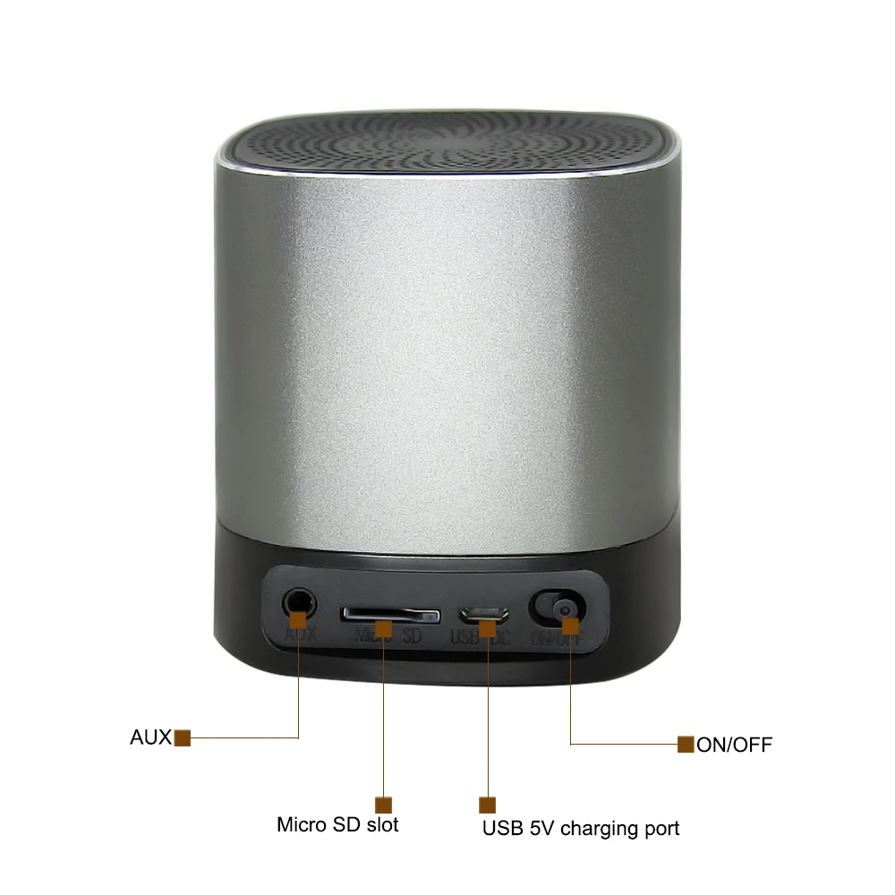 CHYI Мини Портативный Bluetooth металлические динамики Беспроводной 3D объемный стерео динамик бас Hifi музыка звуковая система для смартфона ПК