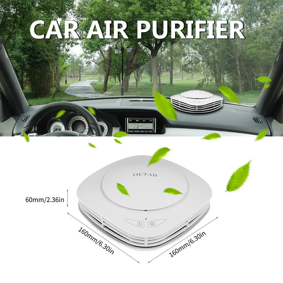 

OUTAD Air Freshener Cleaner Car Air Purifier With Negative Ion Generator Activated Carbon Integrated Filter Aroma Storage Box