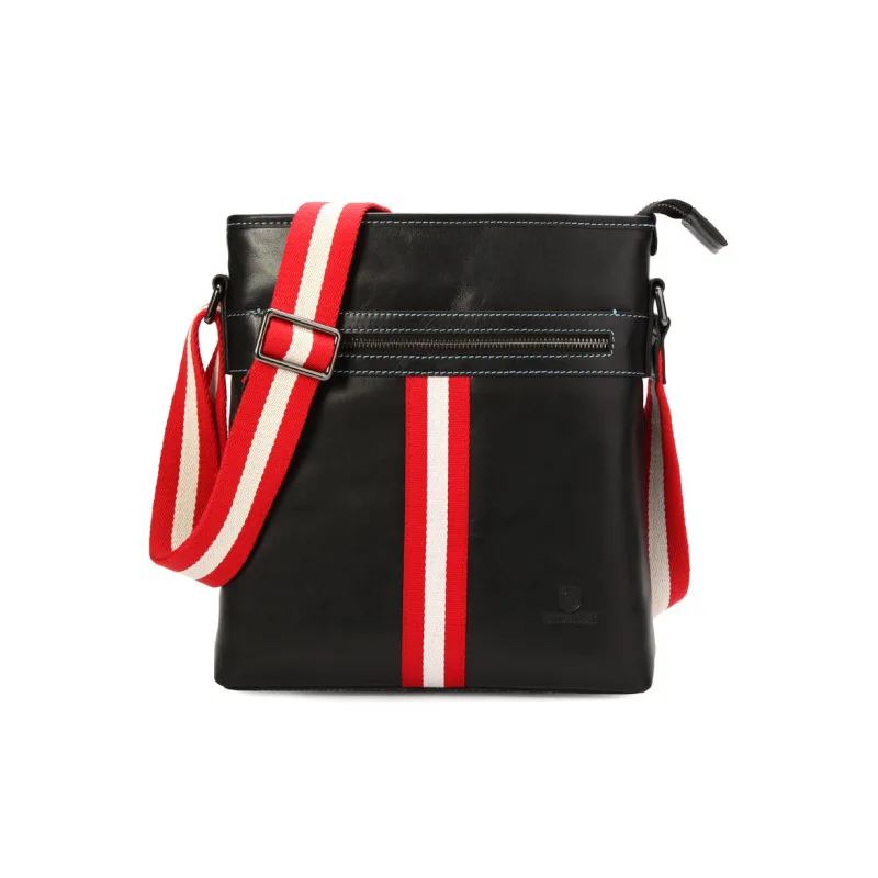 

Shuai single Full-grain Leather Men Casual Business Document Men's Bag Single-shoulder Crossbody Bag Red And White Single-should