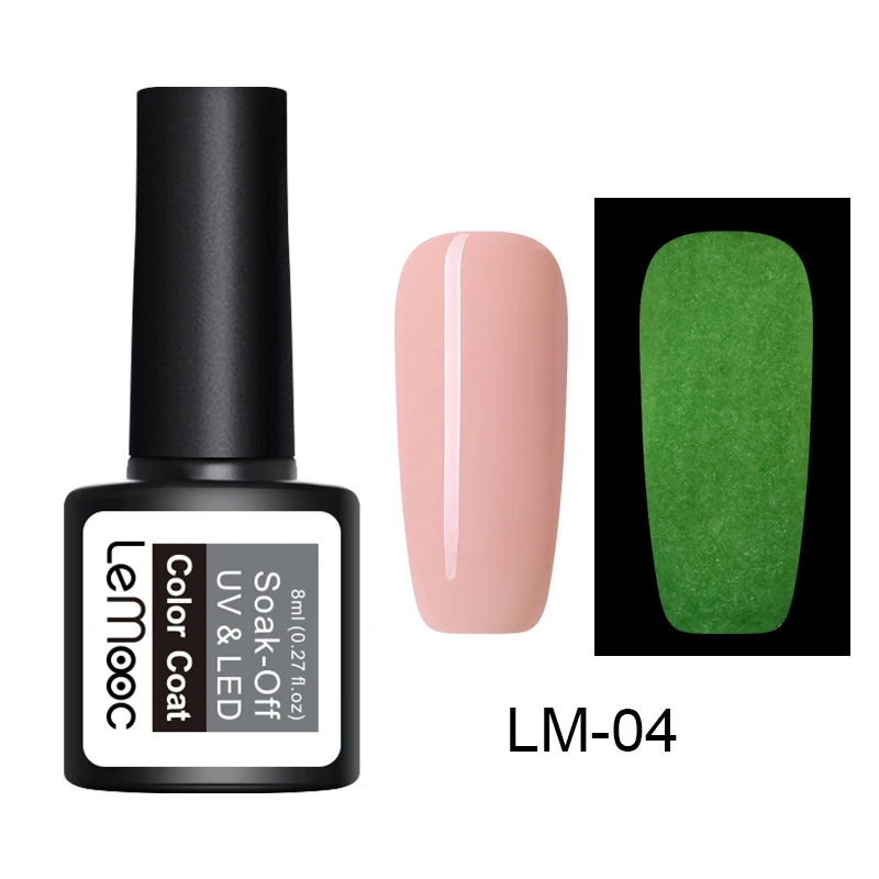 LM-04 LEMOOC, 8 мл, светящийся гель, телесный, розовый цвет, Гель-лак, Полупостоянный, замачиваемый, Гель-лак для ногтей, УФ-гель для ногтей, лак для летнего маникюра - Цвет: LM-04