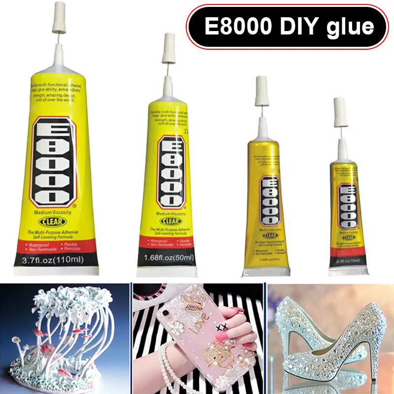 E8000 Clear Adhesive Sealant Glue for DIY Phone Border Diamond Clothes EL | Строительство и ремонт