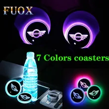 Новая модель 2 шт автомобильная светодиодная лампа подстаканник коврик для бутылки встроенный Автомобильный Стайлинг для mini COOPER S R50 R53 R56 R60 F55 F56 R57