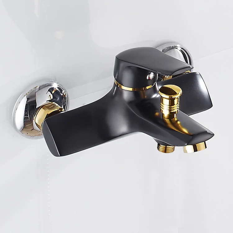 

Manufacturers Direct Selling Black And White with Pattern Baking Varnish Bathroom Shower Faucet Triple Cold And Heat Mixed Tap