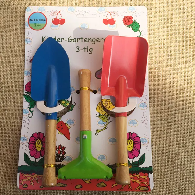 3Pcs Kids Cute Color Garden Tools Set Mini Metal Trowel With Plastic Handle Gardening Tools Trowel Rake Shovel For Children 1