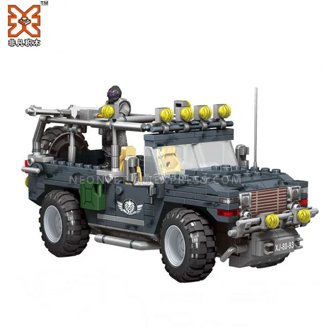 1:35 Army Action Figures Mega Block WW2 WWII Weapon Gun Building Bricks Modern Mini Military Soldiers City SWAT Humvee Weapon 1