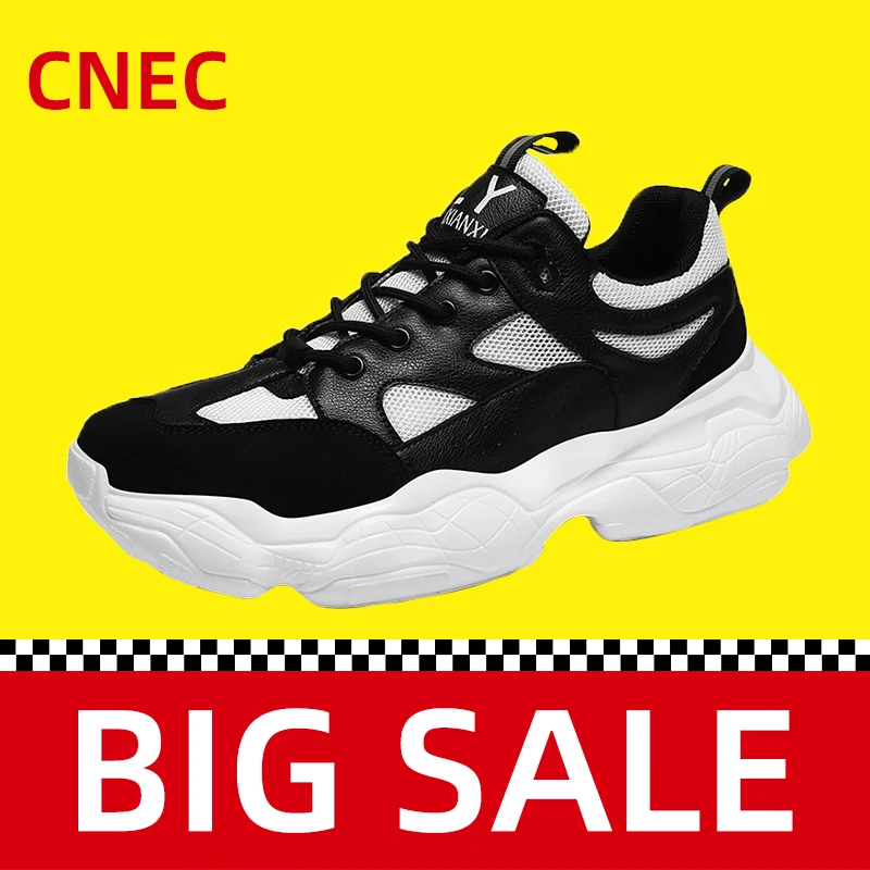 

Original CNEC Sneakers Shoes for Men Black White Beige Walking Running Trainers Fashion Sport Brand Light Basket Homme Bona Mesh