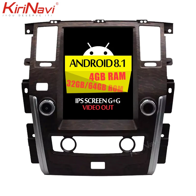 KiriNavi вертикальный экран Тесла стиль дюймов 6,0 дюймов Android 12,1 автомобильный DVD для Nissan Patrol радио Wi Fi gps навигации Bluetooth 2010 +