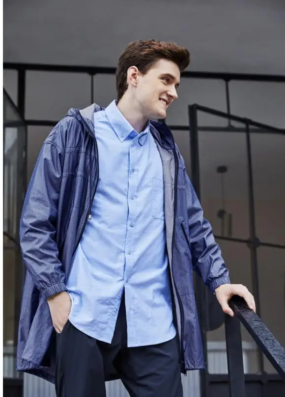 Xiaomi mijia windproof fashion long windbreaker cotton technology windproof breathable men's hooded windbreaker smart home