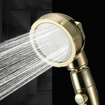

360 Degrees Rotating Shower Head 3 Modes Adjustable with Water Control Button High-pressure Water-saving Rain Shower Watering