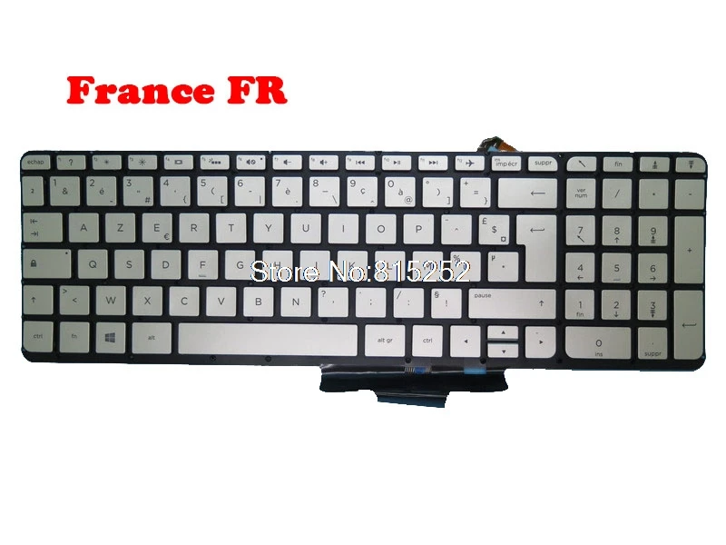 

Клавиатура для ноутбука HP For ENVY 15-U000 15-U001XX 15-U010DX 15-U050CA 15-U110DX 15T-U000 Серебристая 798954-061 774608-061 776253-001