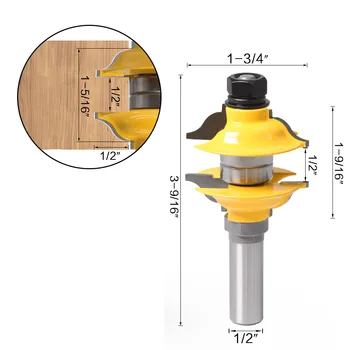 

Window Router Bit Tenon Frame Cutting Trimming Woodworking 1/2\\\\\\\\\\\\\\\" 12mm shank