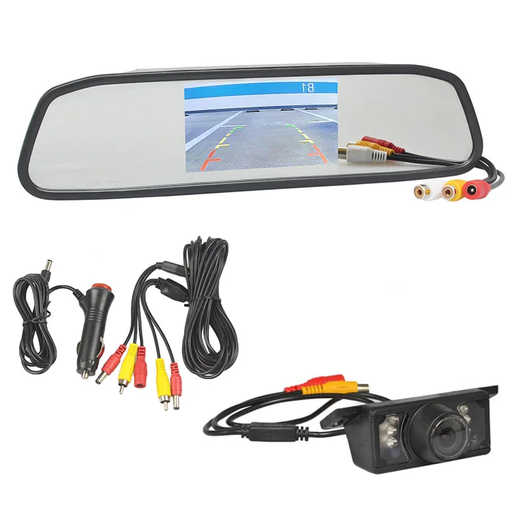 DIYKIT 4," Автомобильный зеркальный монитор заднего вида авто парковка Vedio+ резервная камера заднего вида HD Автомобильная камера заднего вида автомобильное зарядное устройство - Название цвета: 509