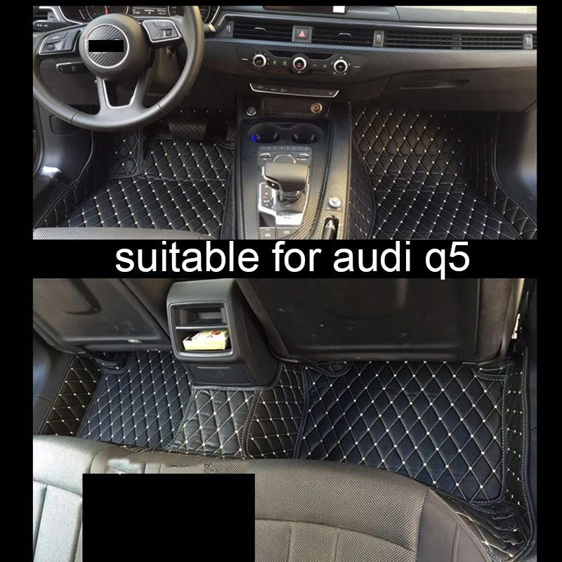 Lsrtw2017 кожаные автомобильные коврики в салон для audi q5 2016 2017 2018 2019 2020 2009 2010 2011 2012 2013