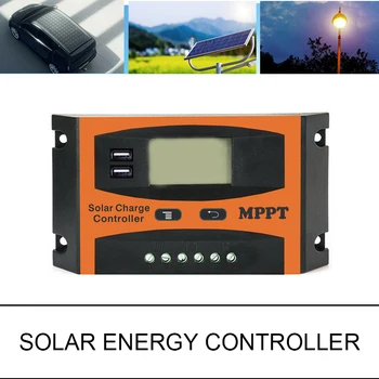 

60A/50A/40A/30A 12V 24V MPPT Solar Charge Controller Solar Panel Controller Battery Dual USB Controller LCD Solar Controllers