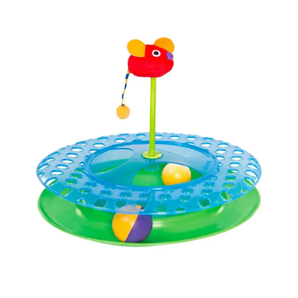 multicolor Игрушка для кошек башня треки диск Кот интеллект аттракцион тройной платный диск игрушки для кошек мяч тренировка развлечение тарелка - Цвет: multicolor