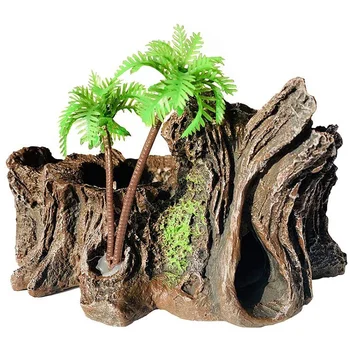 

Resin Reptile Platform Artificial Trunk Reptile Food Water Bowl Bearded Dragon, Lizard, Gecko, Water Frog, Snake