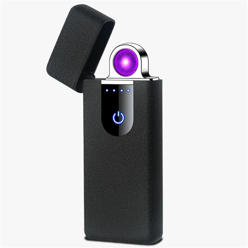 Новинка, вращающаяся дуговая USB перезаряжаемая зажигалка, Индукционная ветрозащитная дуговая зажигалка, устройства для творчества для мужчин - Цвет: Matte Black