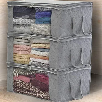 

Clothes Quilt Storage Bag Blanket Closet Sweater Organizer Box Sorting Pouches Clothes Cabinet Container Travel Home Drop ship