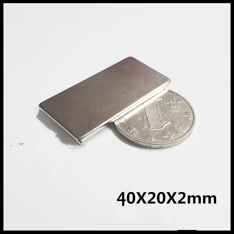 Магнит 1-10 шт./лот 40x20x2 40x20x3 40x20x4 N35 сильный квадратный редкоземельный магнит NdFeB