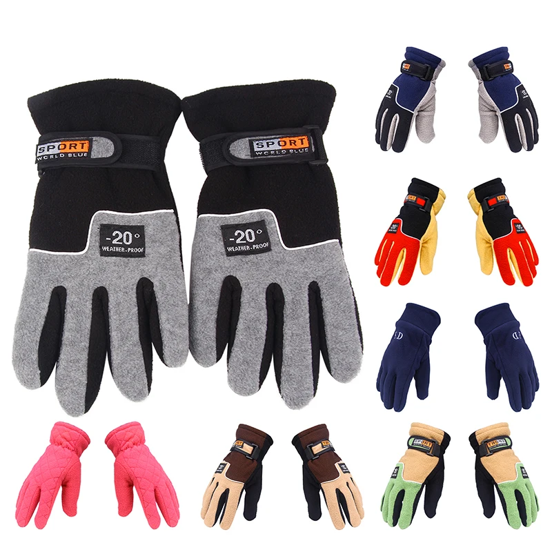 

Winter Fleece Gloves Windproof Warm Outdoor Fishing Gloves Full Finger Gloves
