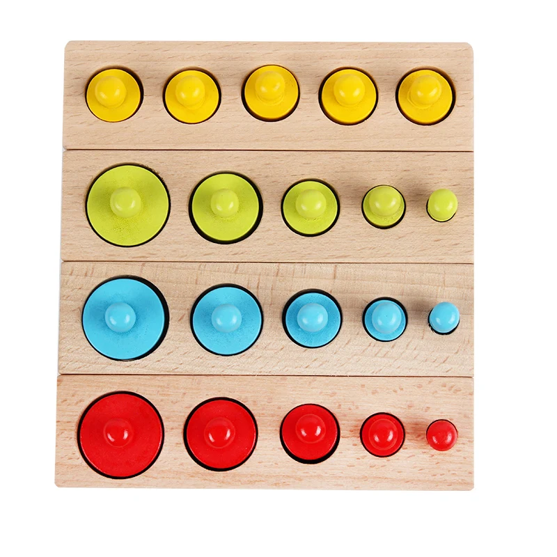  Colorful Socket Cylinder Blocks Wood Montessori Toys For Children Educational Preschool Early Learn - 4000183934712