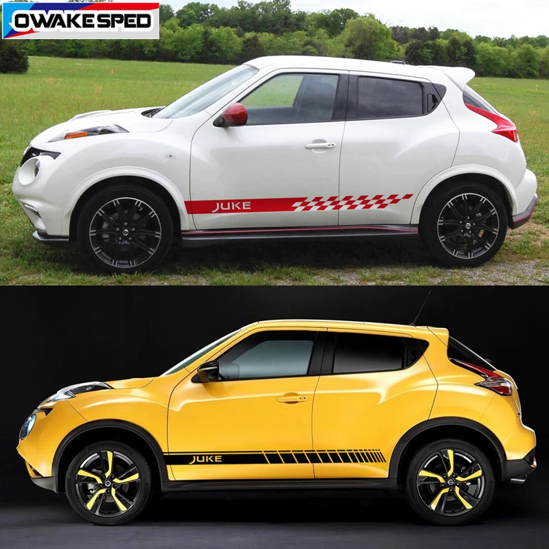 Наклейки на боковые двери автомобиля, гоночные полоски для Nissan JUKE NISMO Sport Styling, авто Декор для тела, виниловые наклейки, аксессуары