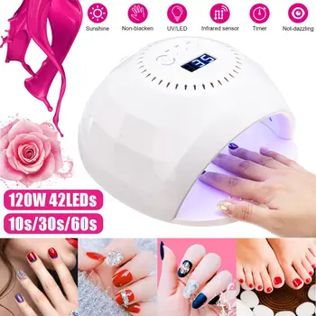 

120W UV LED Lamp Nail Dryer For All Gel Polish USB Portable Lamp Sunlight Fast Dry Smart Timing Nail Art Equipment 10s/30s/60s
