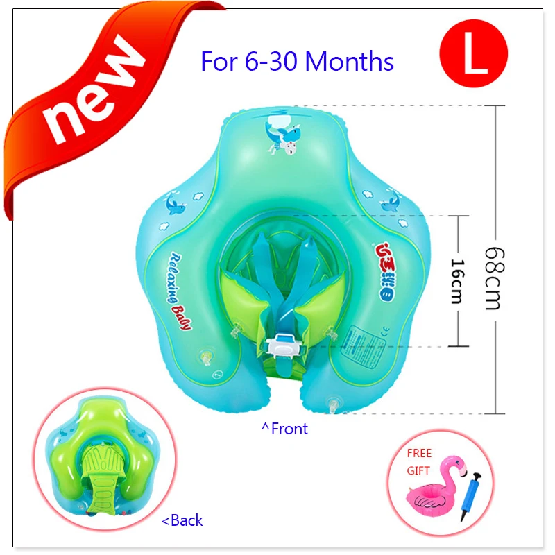 L(6-30months) Детский круг для купания, надувной круг из ПВХ, круг для плавания для детей, новорожденных, плавательный бассейн, плавательный круг/кольцо на руку - Цвет: L(6-30months)