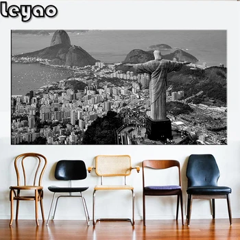 

Black and White Brazil Rio de Janeiro landscape,diamond painting,embroidery diamonds,diamond mosaic,cross stitch,square,round