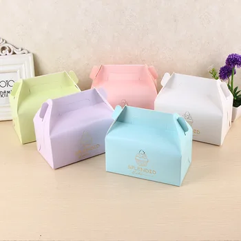 

10pcs Kraft box Paper cake Jewelry box packing cardboard box blue pink white wedding favors gift cookie box for candy container