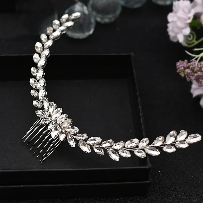 Floralbride Handmade Trendy Rhinestone Austrian Crystal Wedding Hair Comb Bridal Hair Accessories Women Bridesmaids Jewelry