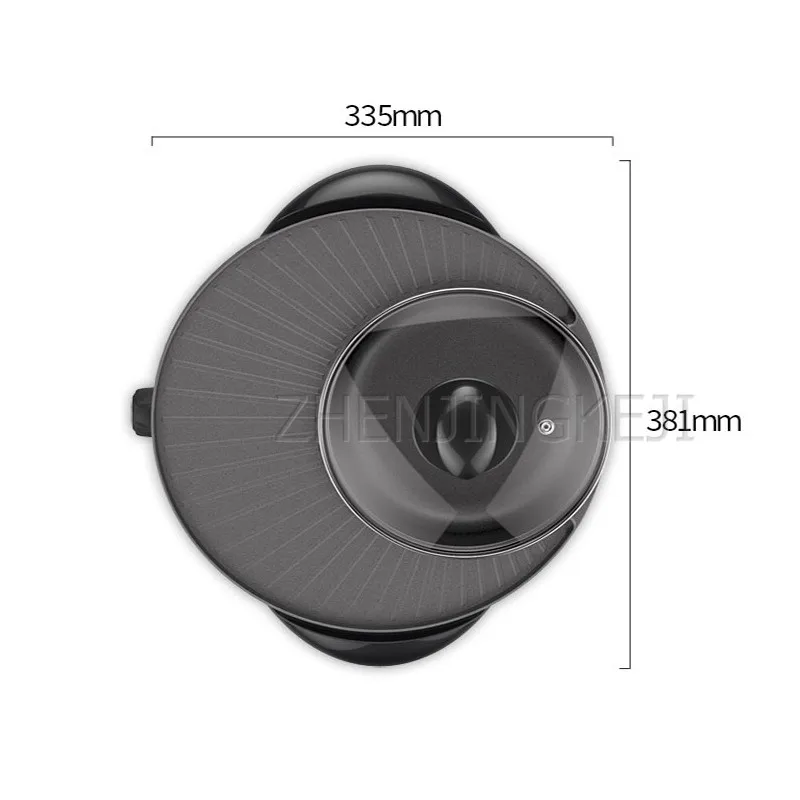 Home 220V Stainless Steel Nonstick Coat Pan Electric Hot Pot 1600W Auto Thermostat Control Frying Barbecue Grilled Meat Boiler 4