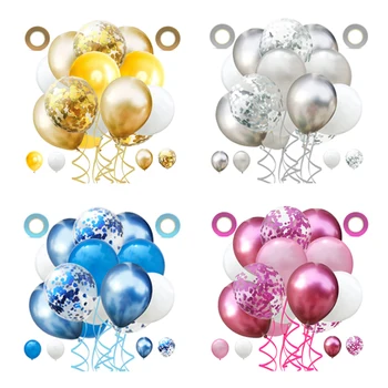 

12inch Metallic Latex Balloons Metal Confetti Balloon Birthday Party Decoration Kids Adut Wedding Balloon Globos Event Party