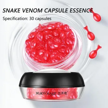 

30PCS/Bottle Snake Venom Essence Capsule Moisturizing Whitening Firming Essence Anti-Aging Hyaluronic Acid Face Serum Face Care