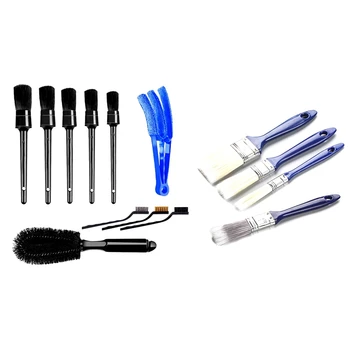 

1 set Car Detailing Brush Set Car Interior Cleaning Kit & 4Pcs Car Air Conditioning Outlet Keyboard Cleaner Brush