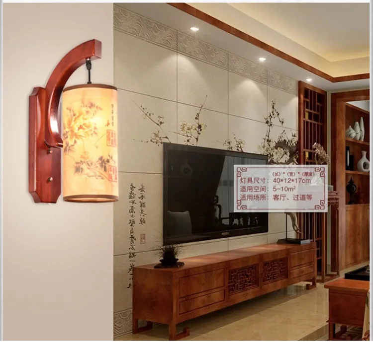 Sala de Estar Lâmpada de Parede Única-cabeça de Madeira Iluminação da Escada Estilo Chinês Maciça Antigo Cabeceira Lâmpadas Led 7 Cheap Luminárias de parede