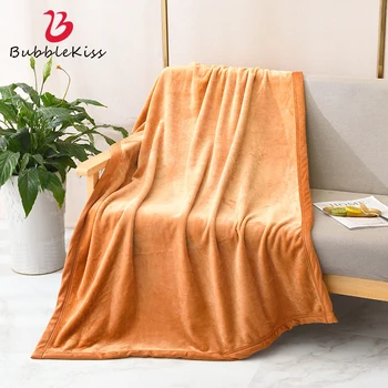

Bubble Kiss Blanket Solid Color Flannel Blanket Super Soft Warm Throw Blankets For Sofa/Bed/Office/Travel Can Be Customized