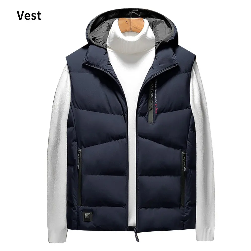 

Autumn And Winter Graphene Electric Hooded Vest Usb Safety Intelligent Thermostat Heating Vest Can Be Washed