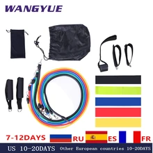 17Pcs/Set Latex Resistance Bands Exercise Fitness Expander pull up loop Band Gym Door Anchor Ankle Straps With Bag Kit Set Yoga
