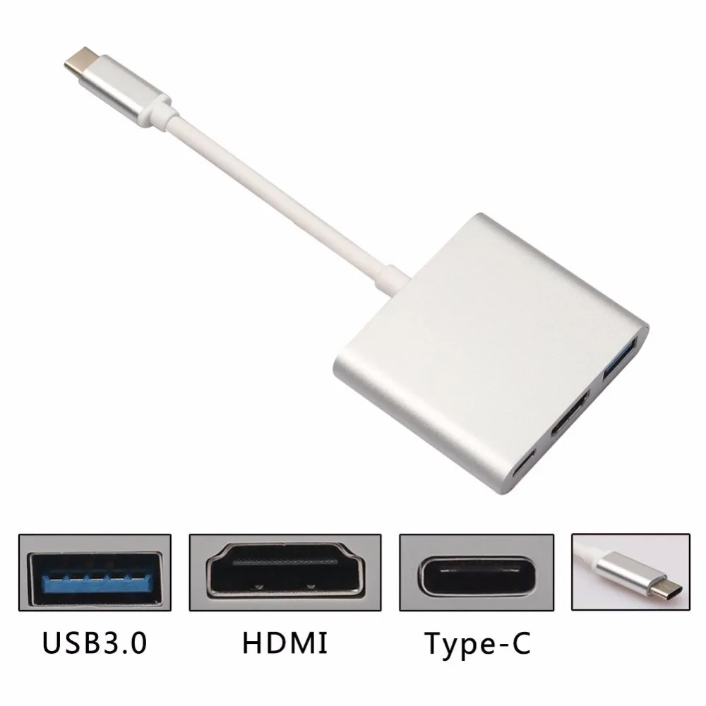 EDAL USB 3,1 type C до 4K HDMI 3 в 1 мульти кабель адаптер конвертер для Macbook