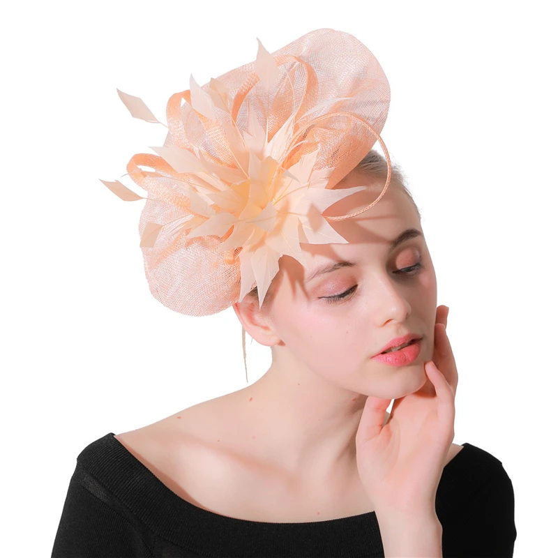 Шампань millinery заколки для волос чародейные Шляпы свадебные гоночные головные уборы Дерби шоу События Аксессуары для волос женские заколки для волос