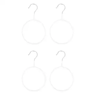 

4pcs Multifunctional Hook Round Shaped Tie Belt Shawl Scarf Hanger Wardrobe Supplies Organizer Storage Hook For Home