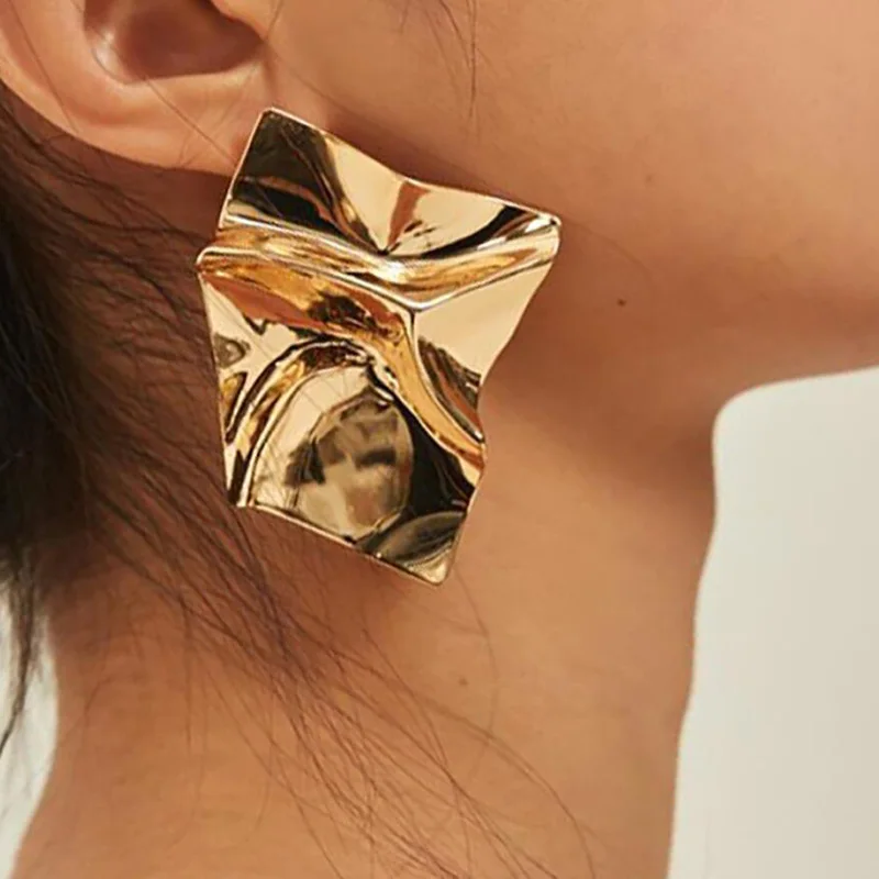 Ear Clip Earrings Clip Earrings Ear Clip New Gold Color Clip Earrings for Women Geometric Non Pierced Statement Earrings Fashion Party Jewelry Gift