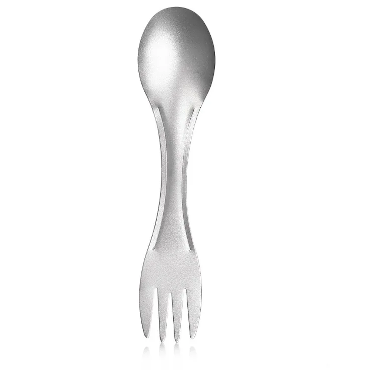 Титановая портативная легкая Титановая Посуда Spork, сверхлегкая ложка из чистого титана, вилка для кемпинга, пикника - Цвет: Белый