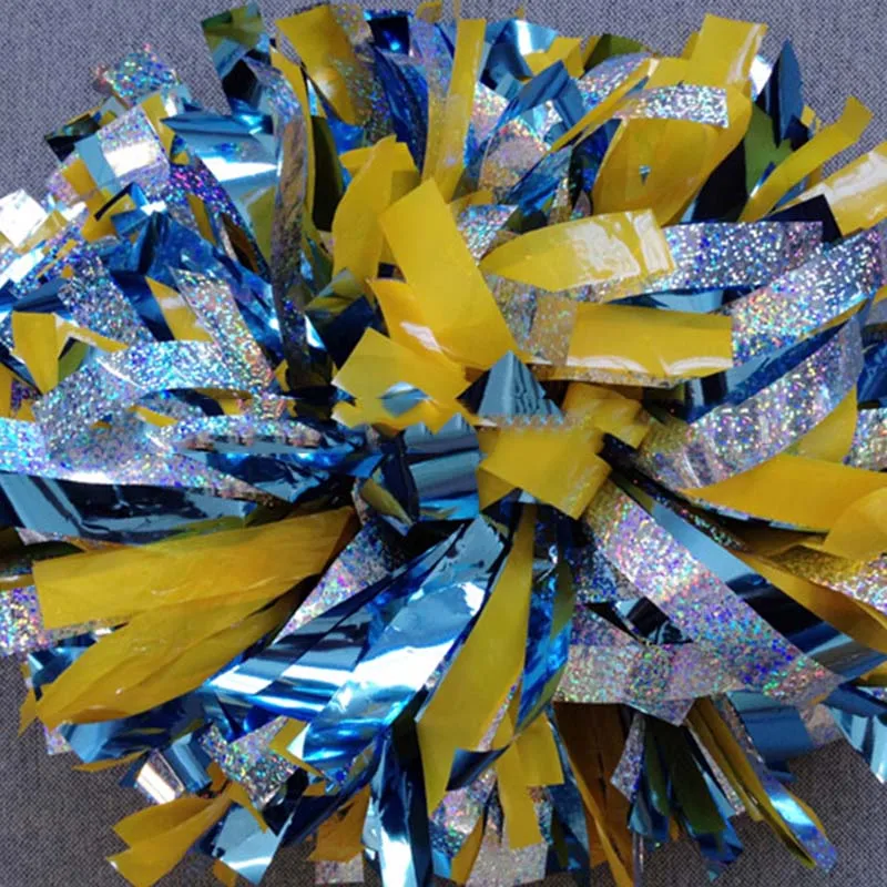 6 Plastic 3 Color Baton Handle Cheerleading Poms