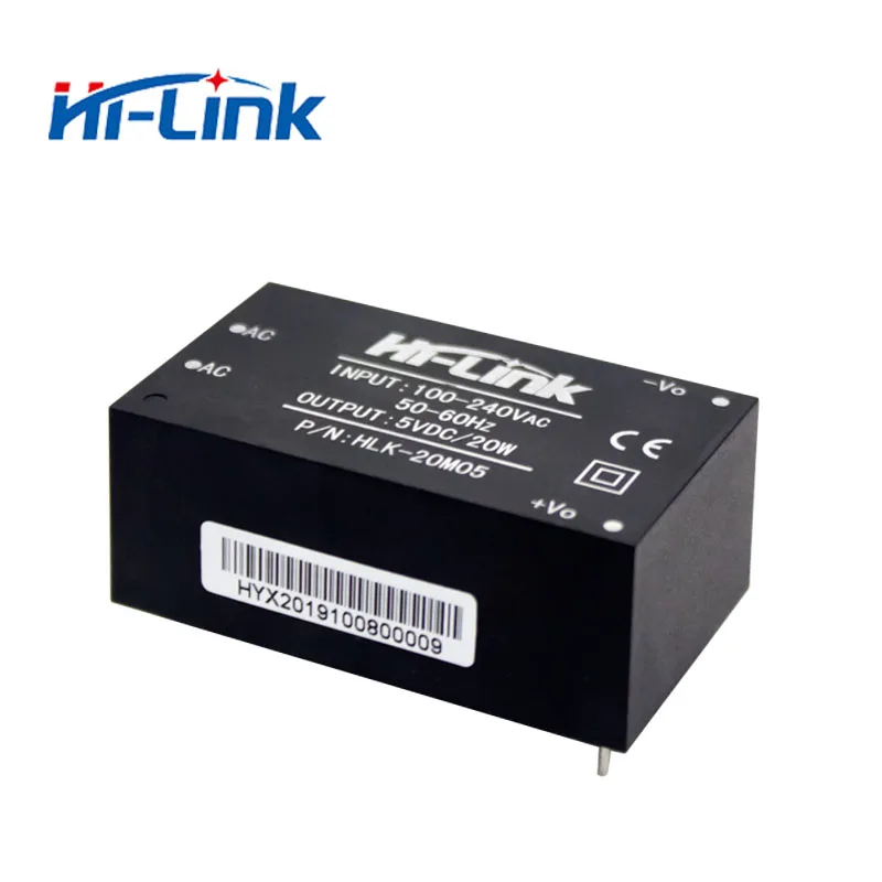 2pcs/lot HLK-20M05 AC-DC 220v to 5V 20W intelligent household switching step down power supply module