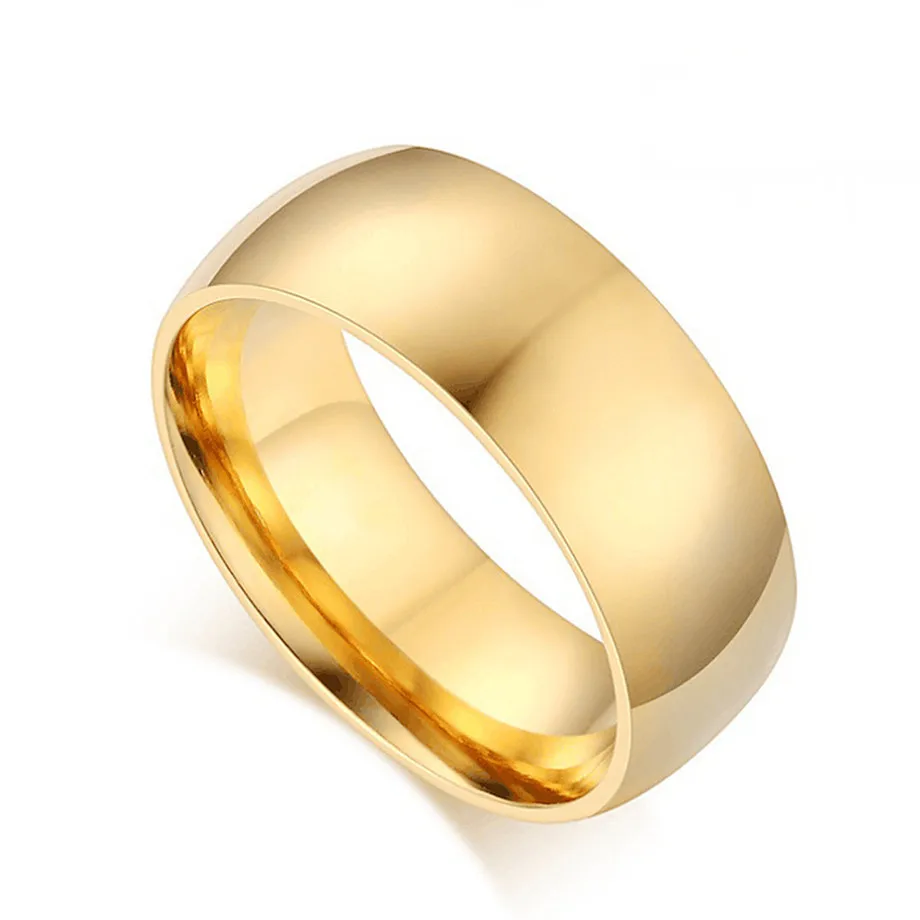 

2019 Fashion Wedding Bands Ring 316L Stainless Steel Mens Women Simple Style Polishing Silver Golden Round Ring