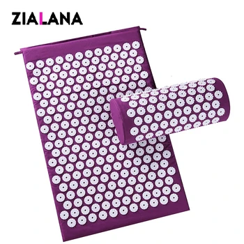 

Massager (appro.67*42cm)Cushion Shakti Mat Acupressure Relieve Back Body Pain Spike Mat Acupuncture Massage Mat with Pillow