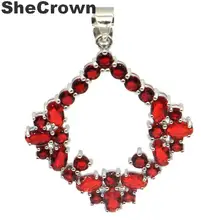 38x30 мм красивый красный рубин крови дамы подарок серебряный кулон