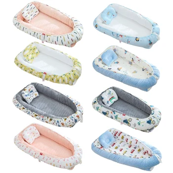 

Kids Dismountable Baby Nest Bed Portable Baby Crib Newborn Travel Bed Sleeper Double-sided Baby Nest Newborn Toddlers Bassinet